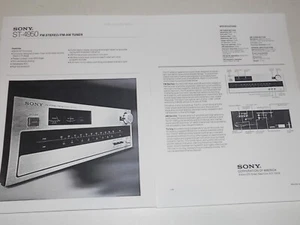 Sony 1976 ST-4950 AM/FM Sintonizador Estéreo Folleto Artículo+Información+Especificaciones 2 páginas - Imagen 1 de 2