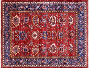 Red 5' 2" X 6' 8" Hand-Knotted Heriz Serapi Wool Rug - Q23290 - Picture 1 of 8
