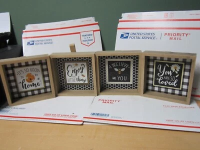 Juego de decoración de pared con marco de abeja Giftcraft de 4 6 pulgadas por 6 pulgadas por 1,5 pulgadas, S4 Foto 1 de 4