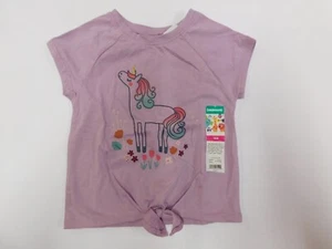 Garanimals Baby Girls Short Sleeve Tie Front T-Shirt-Lt Purple/Unicorn-18M-NWT - Picture 1 of 3