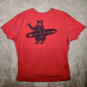 Life Is Good Shirt Mens Large Red Bear Surf Board Crusher Pocket Tee - Picture 1 of 12