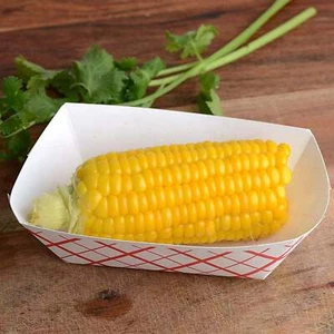 500pcs 1/4lb Paper Red Check Food Trays Heavy Duty Disposable Hot Cold Basket - Picture 1 of 7