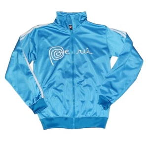 Peru Tuki Art Boys Activewear Track Jacket Blue White Pockets Full Zip Front LG - Picture 1 of 11
