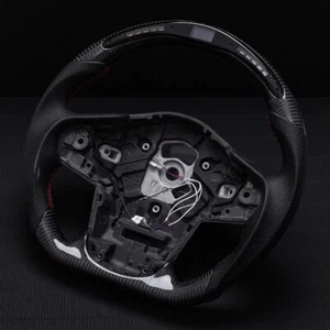 Real carbon fiber Flat Customized Sport LED Steering Wheel for 2019-2024 Supra - Picture 1 of 13