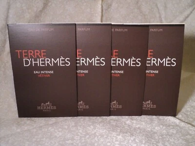 4 piezas Hermes Terre D'Hermes Eau Intense Vetiver Eau de Parfum Vial 0,06 oz/2 ml Foto 1 de 3
