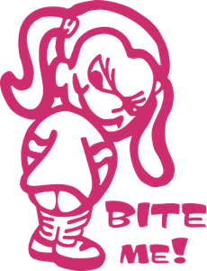 Calvin's Bad Girl "Bite Me" Quality Vinyl Decal Sticker 42 Colors available - Picture 1 of 44