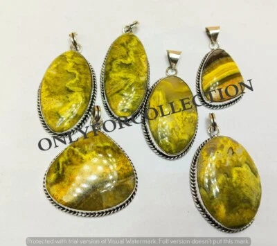 Offer Natural Bumble Bee Jasper Gemstone 925 Silver Plated 5 PCs Design Pendant - Image 1 of 4