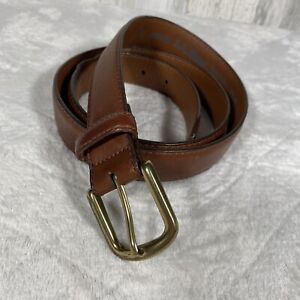 Vintage L.L. Bean Brown Full Grain Cowhide Leather Belt USA Made Men's Sz 38