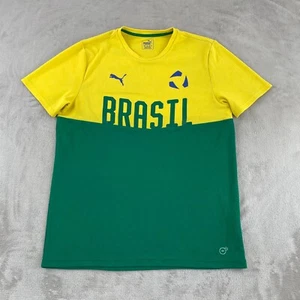 Brasil Soccer Jersey Men Large Green & Yellow Futbol Shirt Puma Dry Cell - Picture 1 of 12