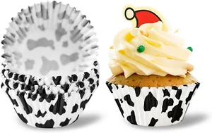 Cow Paper Patterned Cupcake Liners, 100Pcs Mini Muffin Baking Cups, Greaseproof - Picture 1 of 7