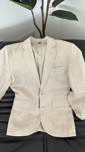 J Crew Blazer Mens Beige Tan Baird McNutt Irish Linen Sport Coat Jacket - Picture 1 of 8