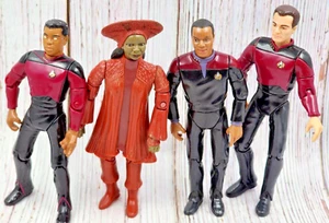 Vtg STAR TREK Action Figure Lot GUINAN Benjamin Sisko GEORDI LAFORGE and Q - Picture 1 of 2