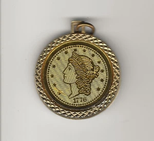 1776 1.5" Gold Coin Pendant for PYTHIAN SISTERS Fidelity Purity Love Equality - Picture 1 of 7