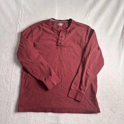 Camisa de manga larga roja Henley de gamuza Outdoor Life para hombre grande * Foto 1 de 4
