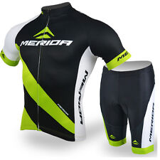 Merida Men's Cycling Kit Reflective Cycling Jersey and Padded Shorts Set Green