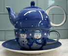 Le Gourmet Chef Snowman Tea for One Set - Teapot w/ Lid & Cup - Hand Painted