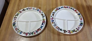 (2) Vintage Superseal Walt Disney Characters Kids Plastic Plates,dividers! - Picture 1 of 7