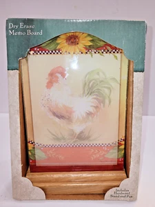 Desktop Rooster Dry Erase Message Memo Board w/Hardwood Stand & Pen 8" X 6" - Picture 1 of 11