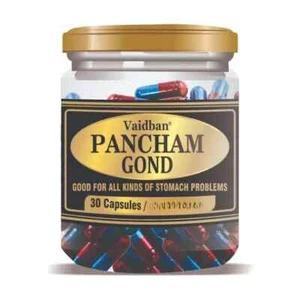 Vaidban Pancham Gond - Pérdida de peso Vientre delgado (30 cápsulas) envío gratuito - Imagen 1 de 7