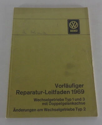 Manual De Taller VW Escarabajo, Tipo 3 + T2 Eje + Transmisión De 1969 - Imagen 1 de 2
