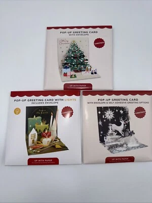 Up With Paper Lot Of 3 Holiday Pop-Up Christmas Cards- Combo - ($30) Great Deal! - Image 1 of 4