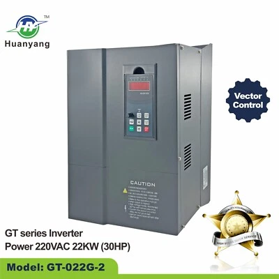 Huanyang VFD 220V 30HP 22KW Vector Control Variable Frequency Drive Inverter CNC - Image 1 of 4