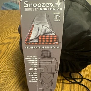 Snoozer Series By Northstar Ultralight Sleeping Bag With Flannel Pillow New Tag - Picture 1 of 7