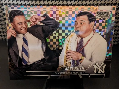 Babe Ruth with Lou Gehrig Yankees 2022 Topps Stadium Club Chrome X-Fractor ⚾🧢📈 - Image 1 of 2