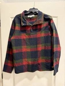 John Wayne mens 1/4 SNAP Shirt Flannel Pullover Fleece Checked sz M Western - Picture 1 of 6
