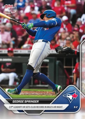 Tarjeta George Springer Blue Jays Record 2025 MLB Topps AHORA #648 preventa Foto 1 de 2