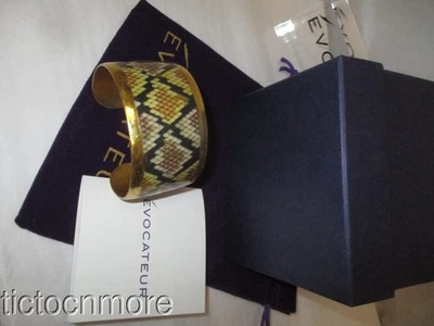 DESIGNER EVOCATEUR EXOTIC PYTHON CUFF BRACELET LARGE PY119-5 RETIRED NOS - Image 1 of 4