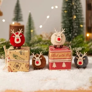 Marry Christmas Ornament Xmas Tree Hanging Gift Felt Deer Elk Pendant Decoration - Picture 1 of 22