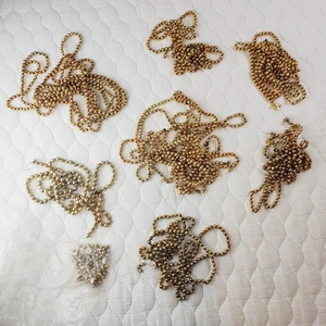 Vintage Mercury Gold Glass Beads Holiday Garland LARGE LOT Christmas & Single Pc - Picture 1 of 12