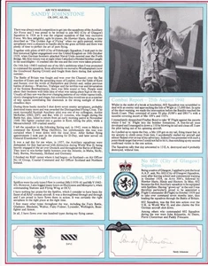 Perfil de piloto de ases de combate de la Segunda Guerra Mundial firmado por Sandy Johnstone piloto de batalla de Gran Bretaña - Imagen 1 de 1
