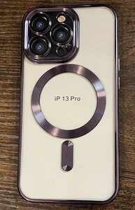 iPhone 13 Pro Case - Dark Purple and Clear Outline - Photo 1 sur 3