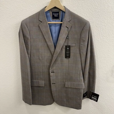 Chaqueta de Traje Osman’s Gris Pingüino a Cuadros Talla 44R Nueva con Etiquetas Calce Ajustado Foto 1 de 4