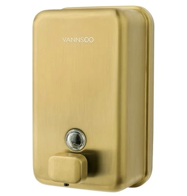 VANNSOO 1200ml (40oz) Stainless Steel Wall Mount Soap Dispenser Gold Commercial - Image 1 of 4