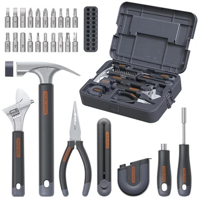27 Pcs Home Repair Tool Kit, Basic Hand Tool Set with Storage Case, Screwdriv... - Image 1 of 4