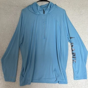 Felpa con cappuccio leggera Habit blu manica lunga quarto zip uomo XL - Foto 1 di 10