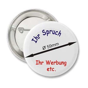 Ansteckbutton Button Buttons Pins inkl. Wunschmotiv Wunschtext Bild etc.Ø59mm - Bild 1 von 1