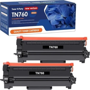 2x TN760 TN 730 Toner Cartridge Replacement for Brother DR730 Toner MFC-L2710DW - Picture 1 of 8