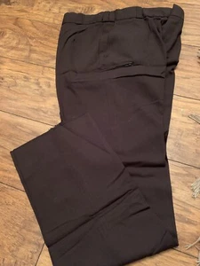 Flying cross Slacks Brown Flex Waist Zip Pockets On Legs Size Waist 35” 12Reg - Picture 1 of 7