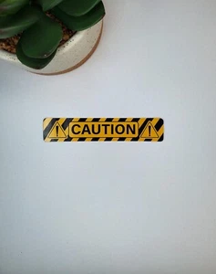 Caution Vinyl Sticker | Die Cut, Glossy, Vinyl | Warning Stickers | Style C - Picture 1 of 2