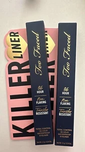 2 Too Faced killer liner Sapphire 36 Hour Water proof EYELINER 0.04oz  - Picture 1 of 3