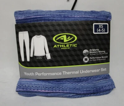 Conjunto de ropa interior térmica Athletic Works Performance púrpura juvenil TALLA XS 4-5) Foto 1 de 3