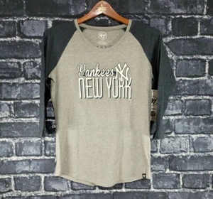New York Yankees '47 Women's MEDIUM Long Sleeve Raglan T-Shirt New with Tags - Picture 1 of 7
