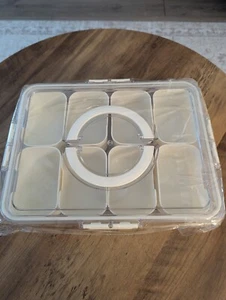 NEW! Snack Box Divided 8 Sections With Lid And Handle - Picture 1 of 4