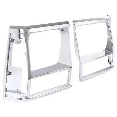 Headlight Trim Bezels Left & Right Pair Set For Jeep Cherokee Comanche 1991-1996 - Image 1 of 4