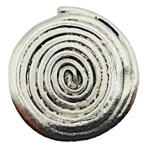 Swirl Spiral Whirl Textured Pattern Silver Tone Metal Vintage Button Cover - Picture 1 of 7