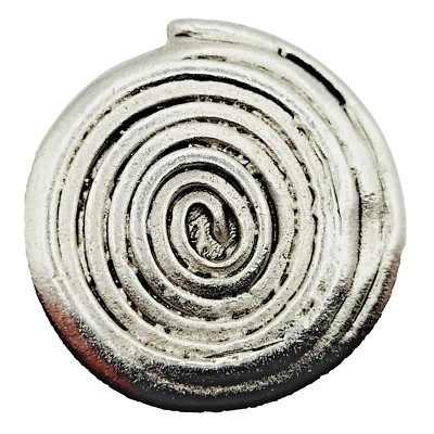 Swirl Spiral Whirl Textured Pattern Silver Tone Metal Vintage Button Cover - Image 1 of 4